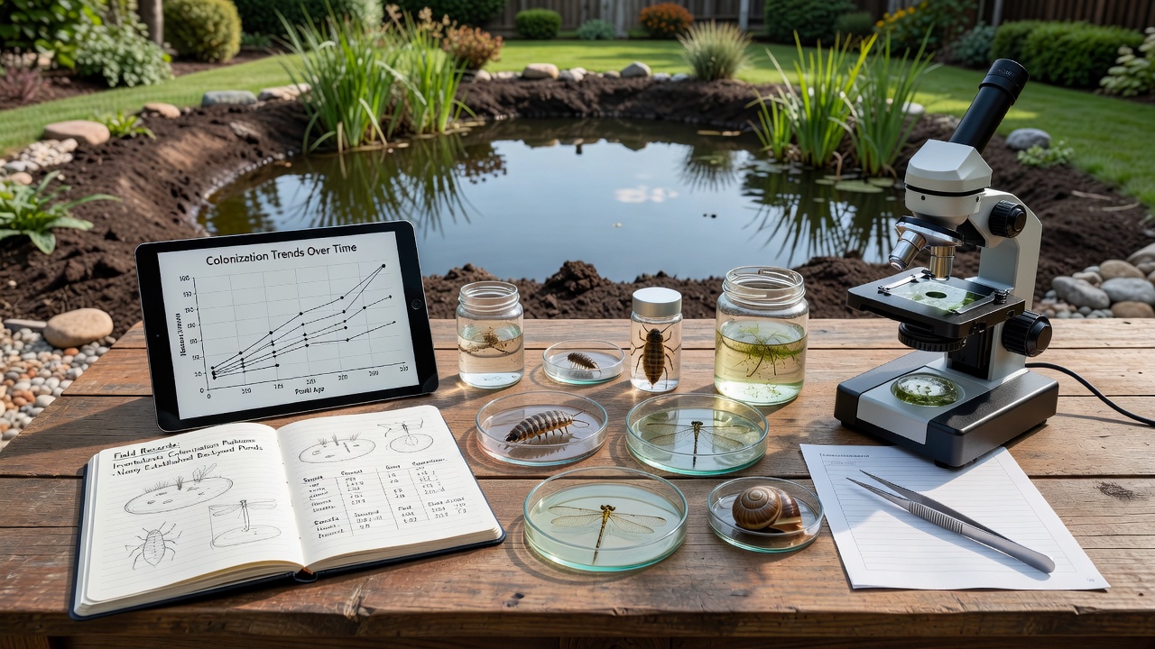 Analyzing Invertebrate Colonization Patterns in Newly Established Backyard Ponds from Field Records