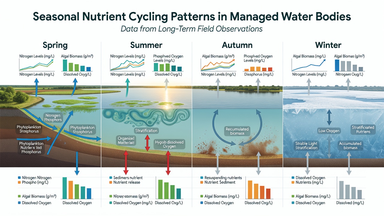 Graph of multi-year nutrient concentration trends collected from instrumented managed water bodies
